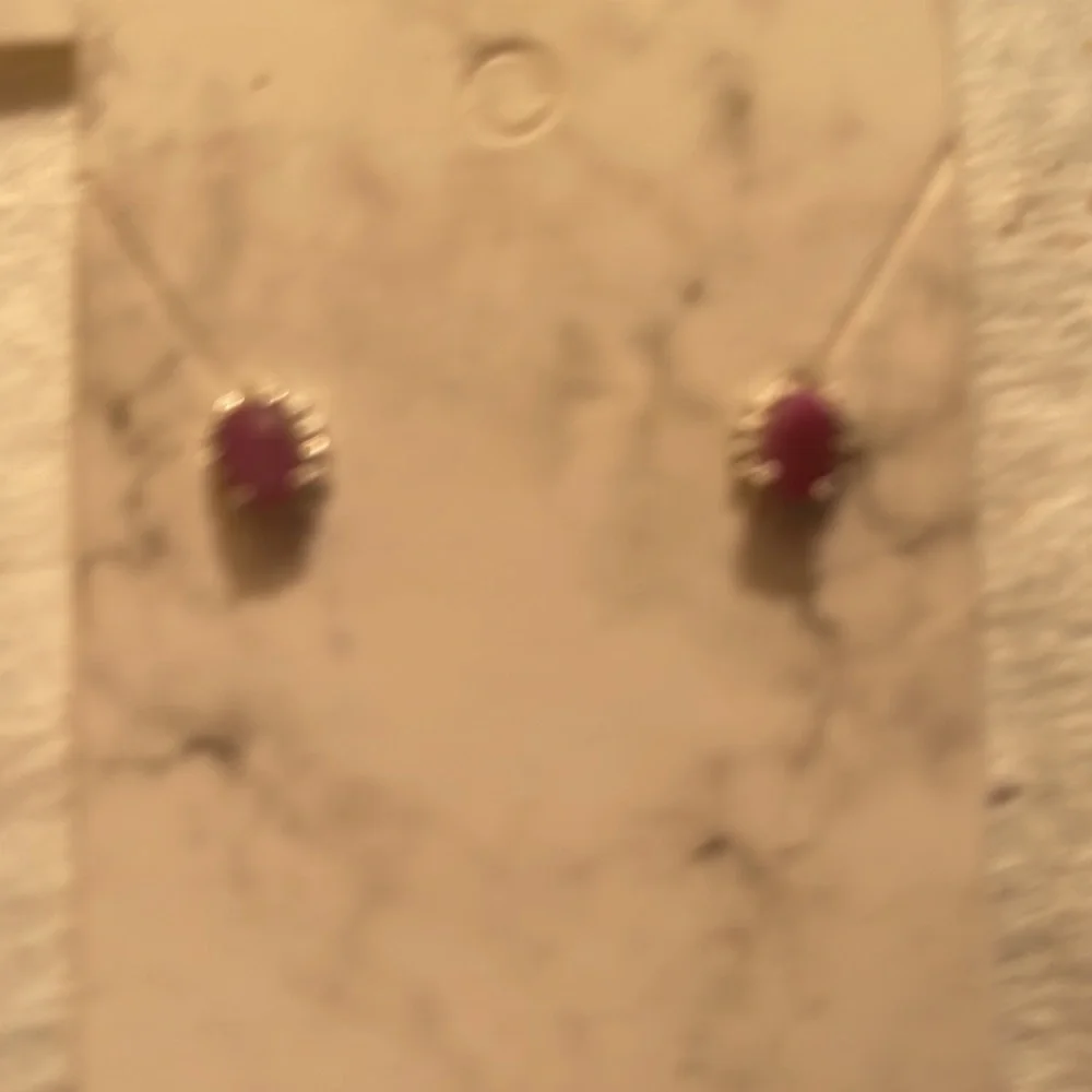 Ruby Sterling Silver Studs Earrings - Picture 3 of 3